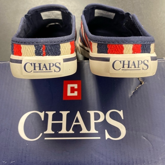 xSOLD Chaps JAZMYN Red White & Blue Comfort Slide On Sneakers, Stripe, Slip-On, - Picture 3 of 6